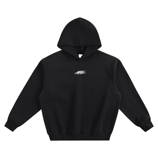 splatter + white on black + cozy