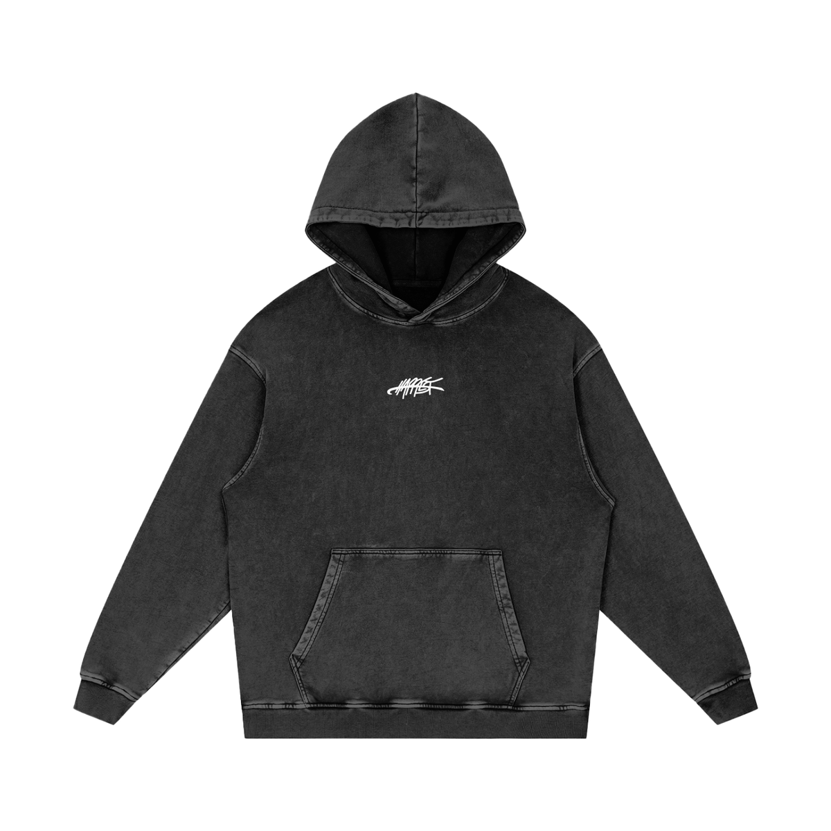 faded + white on black + cozy