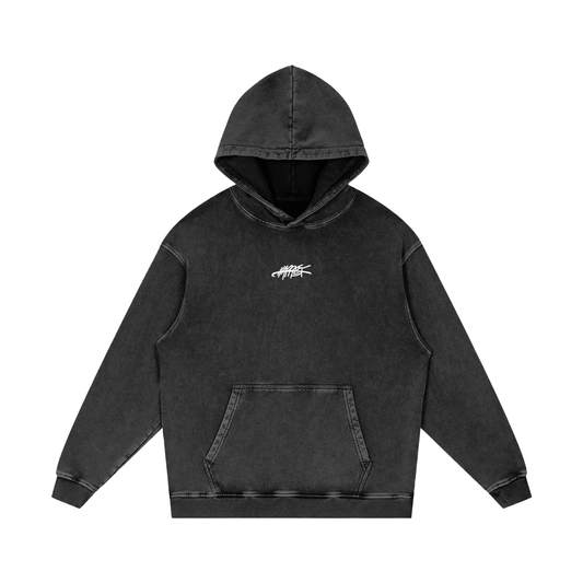 faded + white on black + cozy