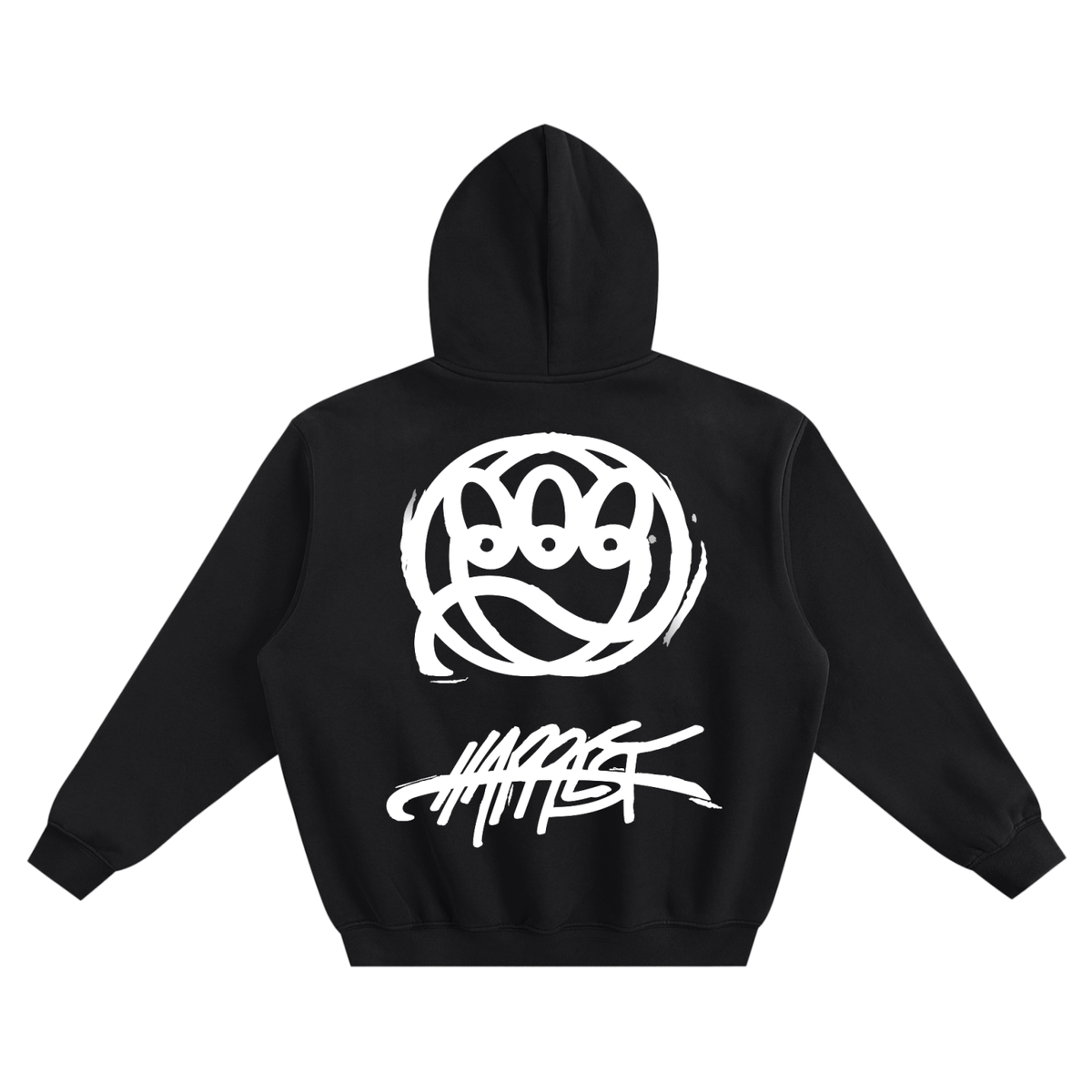 splatter + white on black + cozy