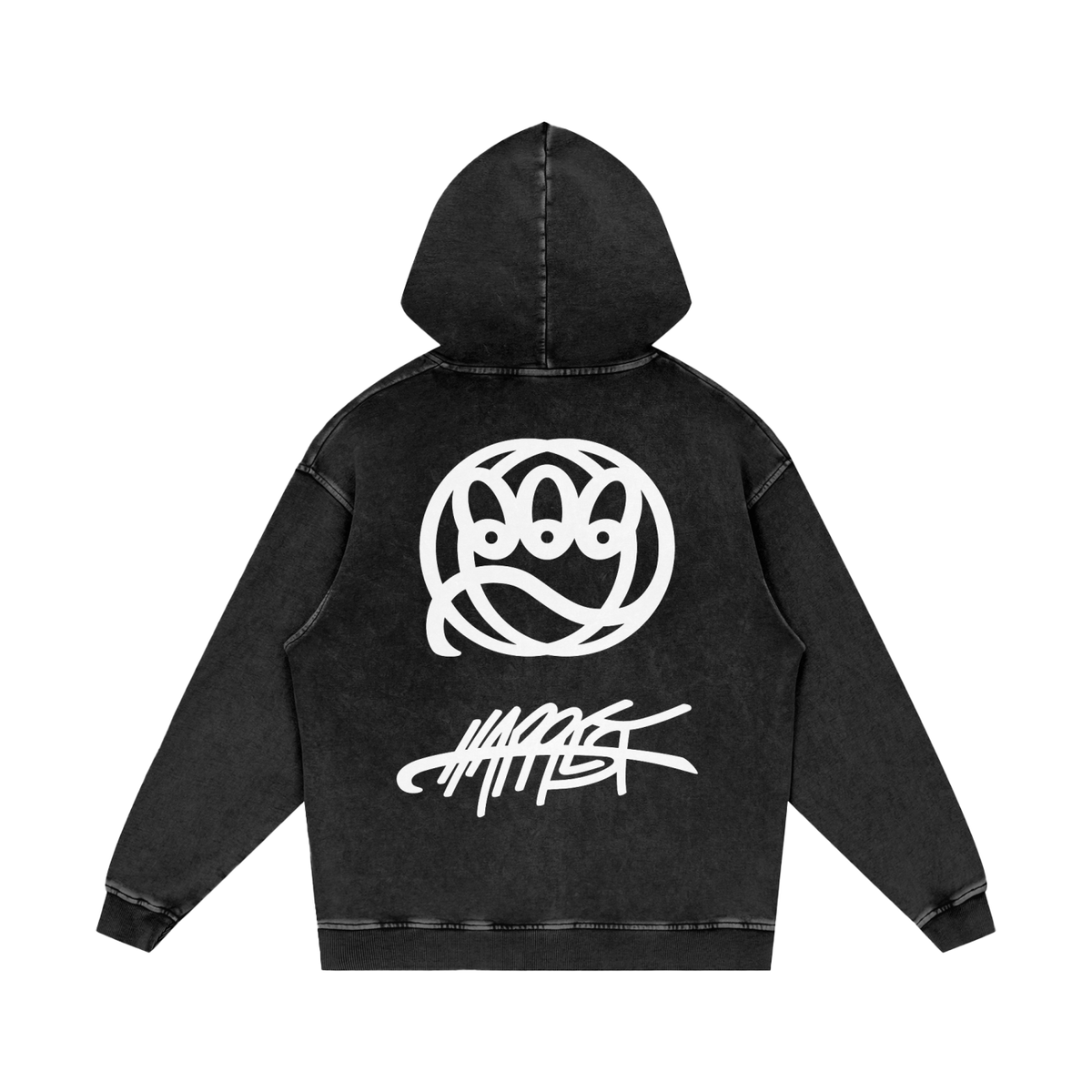 faded + white on black + cozy