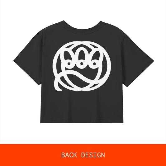 she croppin + white on black